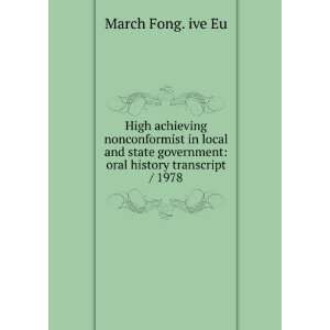   government oral history transcript / 1978 March Fong. ive Eu Books