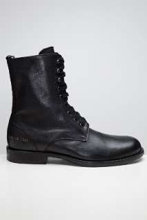 Common Projects Black Officers Combat Boots for men  