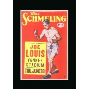  Boxing Joe Louis vs Max Schmeling poster 1936 Framed 