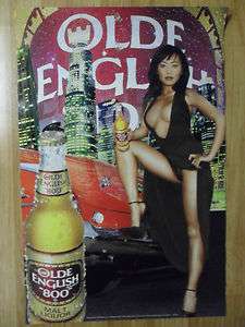 Sexy Girl Beer Poster Olde English Asian with Attitude  
