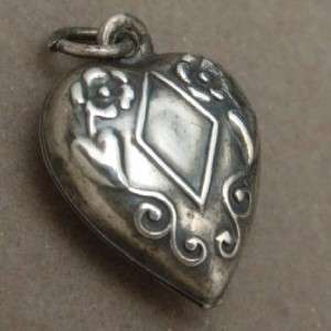 Puffy Heart Charm Vintage Sterling Silver Al  