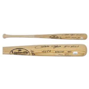  Pete Rose Autographed Baseball Bat with Hit King and 4256 