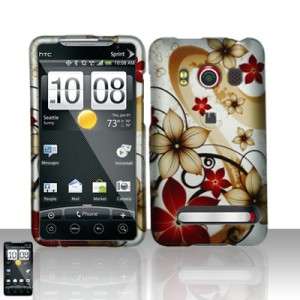 For HTC Evo 4G Phone Hard Skin Case Covers Red Flower  