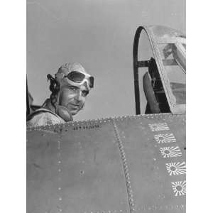  US Navy Flying Ace Lt. Edward H. OHare Sitting in His 