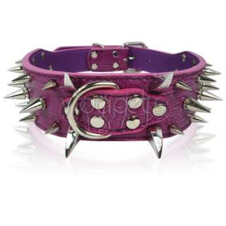   Leather Spiked Dog Collar Pitbull Bully Spikes Extra Large XL  