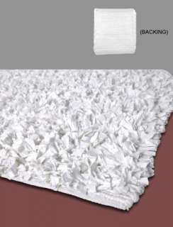 Premium Jersey Cotton Shag Rug 5 x 8 (WHITE)  