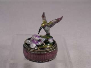 Welforth Hummingbird Trinket Box With Flower  Magnetic Close #J 078 