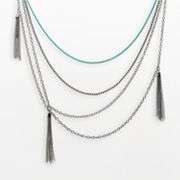 XOXO Silver Tone Tassel Multistrand Necklace