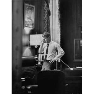 Attorney General Robert F. Kennedy, Talking on the Telephone in His 