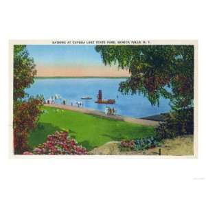  Seneca Falls, New York   Swimming Scene at Cayuga Lake 