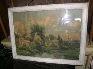 OLD ANTIQUE SHABBY COTTAGE ART WALL FRAMED FRENCH CHIC VINTAGE FRENCH 