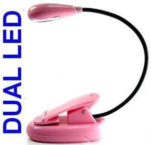 Bright Flexible DUAL LED Book Light Lamp Pink For New  Kindle 