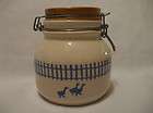 THE CROCK SHOP Wire Clamp Canister with Lid Country Geese EUC
