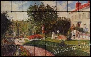32x20 Pissarro French Garden Fine Art Tiles for Kitchen  