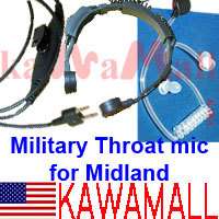 Military throat mic for Midland LXT GXT GMRS FRS Radio  