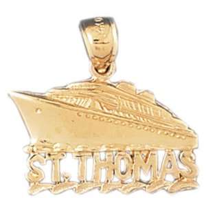  14kt Yellow Gold st  Thomas Cruise Ship Pendant Jewelry