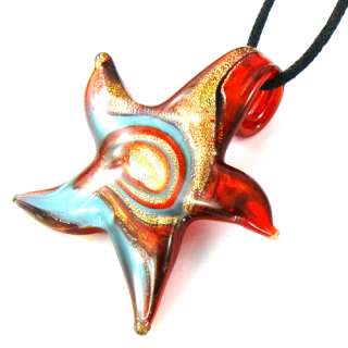   Lampwork Glass Starfish Bead Pendant Necklace Fashion Jewelry  