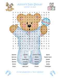 Teddy Bear Pastel Baby Shower Game & Favor Pack #3  
