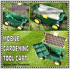 mobile garden gardening tool chest storage cart wheels 6 compartments