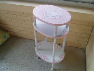 Sweet and shabby accent table ~ shabby pink hp roses  