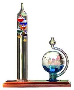   Galileo Thermometer with Glass Globe Barometer 072397007955  