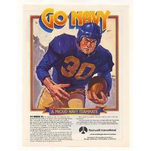   1985 Navy Football #30 Bill Hawkins Rockwell Print Ad