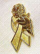   Awareness Month is September Gold Ribbon Angel Lapel Pin New  