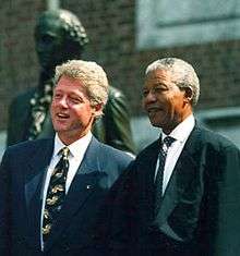 Mandela meeting with US President Bill Clinton in 1993