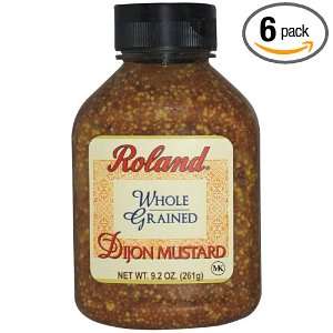 Roland Whole Grained Dijon Mustard, 9.2 Ounce Jars (Pack of 6)