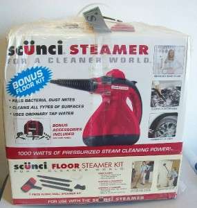 Scunci Portable Household Steam Cleaner SS1000 w/Floor Kit NEW in 
