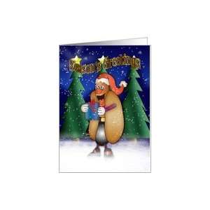  Hot Dogs, Bun, Christmas Card   Santa Hot Dog Card Health 