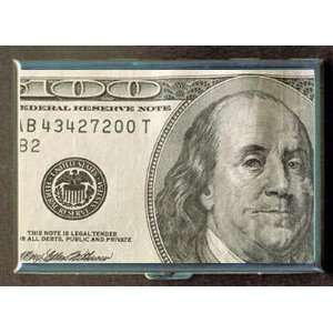 100 DOLLAR BILL BEN FRANKLIN ID Holder Cigarette Case or Wallet Made 