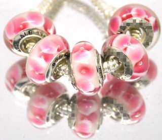 3PCS Silver Murano Glass Beads fit European Charm Bracelet p52  