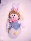 PLUSH BUNNY RAKE HAT EASTER HANGING DECORATION SPRING