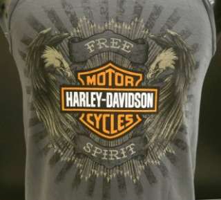 Harley Davidson Las Vegas Dealer Tank Top Tee T Shirt GRAY LARGE 