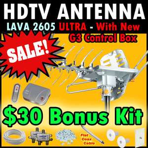 Lava HD 2605 Ultra w/ G3 Control Box Indoor/Outdoor HDTV Antenna 
