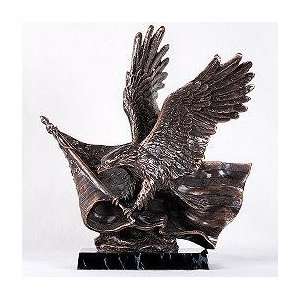  Bronze Statue   Eagle with Flying Flag