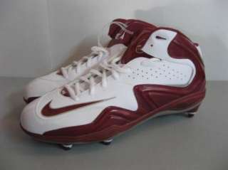   Nike Zoom 354780 Merciless Maroon Burgundy White Hi Football Cleats 15