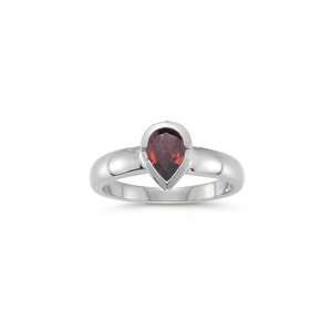  6.63 Cts Garnet Solitaire Ring in Platinum 4.5 Jewelry