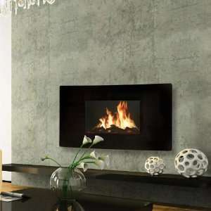   Curved Electric Wall Mount Fireplace With Heater