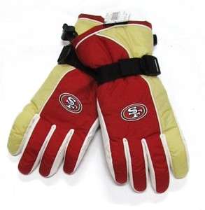 San Francisco 49ers Reebok Color Block Nylon Gloves   Large  
