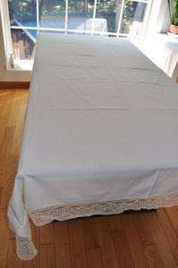Vintage Lace Trim Tablecloth  