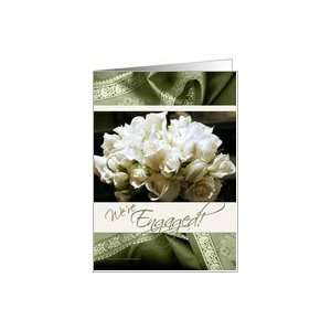  Engagement Party Invitation White Roses and Sage Green 