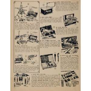  1962 Ad Erector Set Leather Craft Toy Stanley Tool Box 