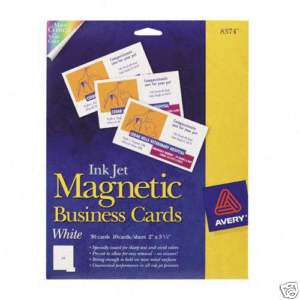 Avery MAGNETIC BUSINESS CARDS InkJet Printable Wht 30pk  