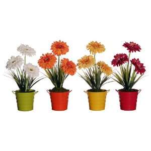  Floral Artificial Potted Gerbera Daisy (Set of 4)