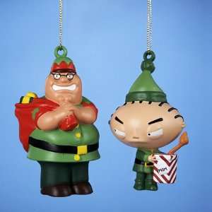   Family Guy Peter and Stewie Elf Christmas Ornaments 3.5 Home