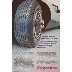   Ad 1970 Firestone Supreme Radial Wide Oval Tires Firestone Books