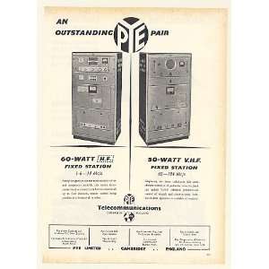  1955 Pye 60 Watt HF 50 Watt VHF Fixed Stations Print Ad 
