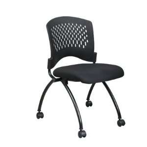 Deluxe Armless Folding Chair With Plastic Back  2 pack  